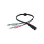 Conceptronic Auriculares con Microfono Flexible - Almohadillas Acolchadas - Diadema Ajustable - Control de Volumen - Cable de 2m - Color Negro
