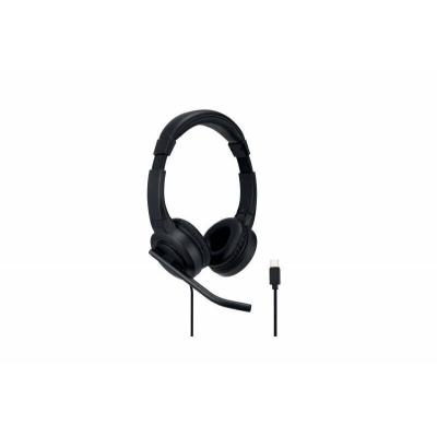 Kensington H1000 Auriculares con Microfono USB-C - Diadema Ajustable - Almohadillas Acolchadas - Controles en Cable - Cable Trenzado de 1.80m - Color Negro