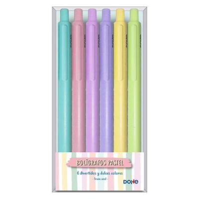 Dohe Pack de 6 Boligrafos en Tonos Pastel - Colores Surtidos