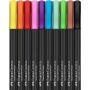 Faber-Castell Black Edition Pack de 10 Rotuladores Punta Pincel - Tinta a Base de Colorantes Alimentarios - Colores Surtidos