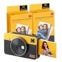 Kodak Mini Shot 2 Retro Pack de Camara Digital Instantanea Bluetooth + 60 Hojas de Papel Fotografico 5.3x8.6cm - Pantalla LCD 1.7" - Flash Integrado - Espejo para Selfies - Color Amarillo/Negro