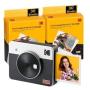 Kodak Mini Shot 3 Retro Pack de Camara Digital Instantanea Bluetooth + 60 Hojas de Papel Fotografico 7.62x7.62cm - Pantalla LCD 1.7" - Flash Integrado - Espejo para Selfies - Color Blanco/Negro