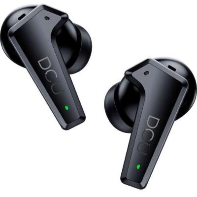 DCU Tecnologic Feedforward Auriculares Bluetooth - Cancelacion de Ruido FF4-Mic - Bateria de 40 mAH - Estuche de Carga 400 mAH - hasta 8 Horas de Reproduccion - Color Negro