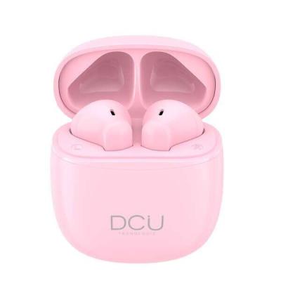 DCU Tecnologic Auriculares Mini Mate Bluetooth 5.1 - Libertad y Comodidad para tu Musica Favorita - Version V5.1 - Bateria de Larga Duracion - Altavoz de Alta Calidad - Conexion Estable hasta 10m - Color Rosa