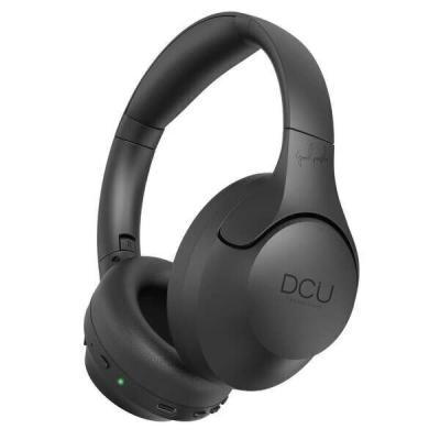 DCU Tecnologic Auriculares Bluetooth True Immersive Anc - Sonido Envolvente de Alta Calidad - Version Bluetooth 5.3 - Microfonos de Alta Sensibilidad - Bateria de Larga Duracion - Color Negro