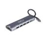 DCU Tecnologic Hub USB Tipo C - HDMI 4K - 4 Puertos USB - Color Metal