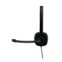 Logitech H151 Auriculares con Microfono - Microfono Giratorio - Controles en Cable - Diadema Ajustable - Conexion Jack 3.5mm - Cable de 1.80m - Color Negro