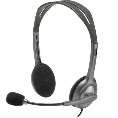 Logitech H111 Auriculares Estereo con Microfono - Microfono Giratorio - Diadema ajustable - Jack 3.5mm - Cable de 1.80m - Color Gris