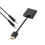 Aisens Conversor HDMI a SVGA+Audio - HDMI A Macho-SVGA Hembra+JACK 3.5/H - 10 cm+1.0m - Color Negro