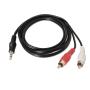 Aisens Cable Audio Estereo - JACK 3.5/M-2xRCA Macho - 3.0m - Color Negro