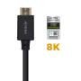 Aisens Cable HDMI V2.1 Certificado Ultra Alta Velocidad 8K@60Hz 48Gbps - A/M-A/M - 1.0m - Color Negro