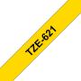 Brother TZe621 Cinta Laminada Generica de Etiquetas - Texto negro sobre fondo amarillo - Ancho 9mm x 8 metros