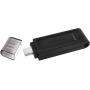 Kingston DataTraveler 70 Memoria USB Tipo C 64GB - USB-C 3.2 Gen 1 - Con Tapa - Color Negro (Pendrive)